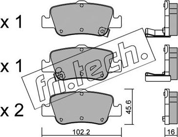 Fri.Tech. 812.0 - Тормозные колодки, дисковые, комплект autospares.lv