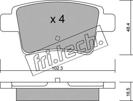 Fri.Tech. 817.0 - Тормозные колодки, дисковые, комплект autospares.lv