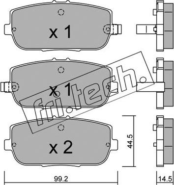 Fri.Tech. 888.0 - Тормозные колодки, дисковые, комплект autospares.lv