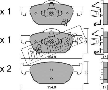 Fri.Tech. 883.0 - Тормозные колодки, дисковые, комплект autospares.lv