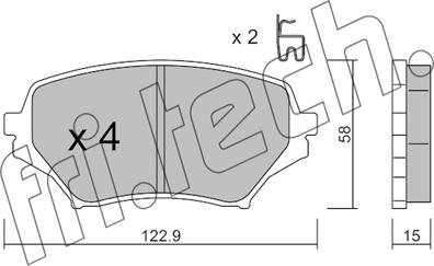 Fri.Tech. 887.0 - Тормозные колодки, дисковые, комплект autospares.lv