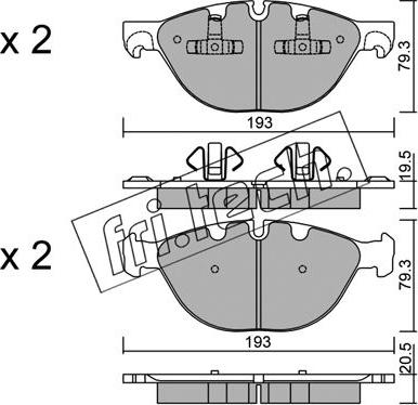 Fri.Tech. 839.0 - Тормозные колодки, дисковые, комплект autospares.lv