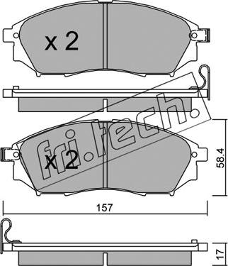 Fri.Tech. 835.0 - Тормозные колодки, дисковые, комплект autospares.lv