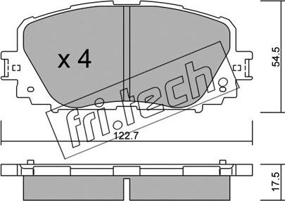 Fri.Tech. 836.0 - Тормозные колодки, дисковые, комплект autospares.lv