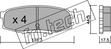 Fri.Tech. 838.0 - Тормозные колодки, дисковые, комплект autospares.lv