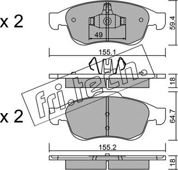 Fri.Tech. 833.0 - Тормозные колодки, дисковые, комплект autospares.lv