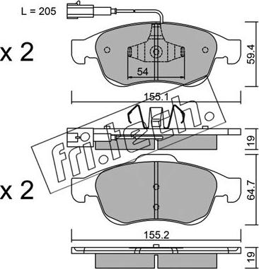 Fri.Tech. 833.1 - Тормозные колодки, дисковые, комплект autospares.lv