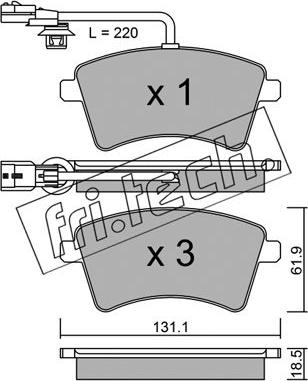 Fri.Tech. 828.1 - Тормозные колодки, дисковые, комплект autospares.lv