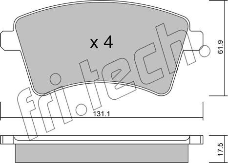 Fri.Tech. 828.2 - Тормозные колодки, дисковые, комплект autospares.lv