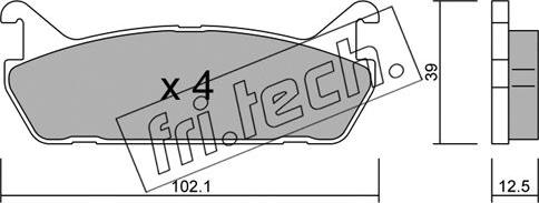 Fri.Tech. 399.0 - Тормозные колодки, дисковые, комплект autospares.lv