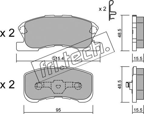 Fri.Tech. 390.0 - Тормозные колодки, дисковые, комплект autospares.lv