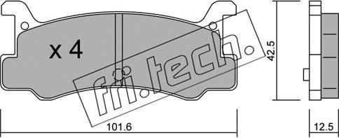 Fri.Tech. 398.0 - Тормозные колодки, дисковые, комплект autospares.lv