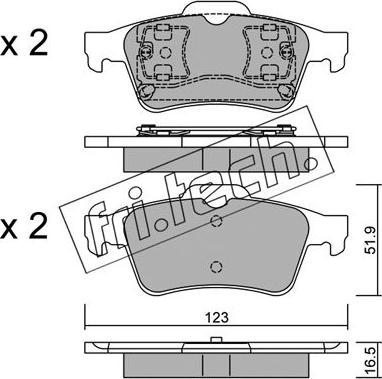 Fri.Tech. 346.0 - Тормозные колодки, дисковые, комплект autospares.lv