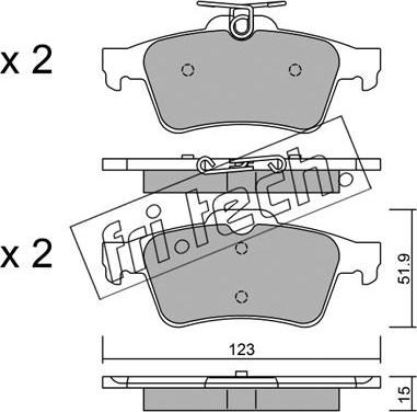 Fri.Tech. 346.3 - Тормозные колодки, дисковые, комплект autospares.lv