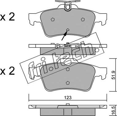 Fri.Tech. 346.2 - Тормозные колодки, дисковые, комплект autospares.lv