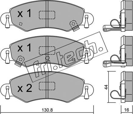 Fri.Tech. 348.0 - Тормозные колодки, дисковые, комплект autospares.lv