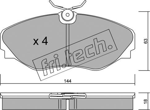 Fri.Tech. 347.0 - Тормозные колодки, дисковые, комплект autospares.lv