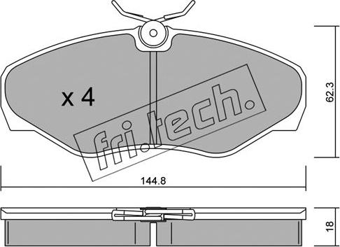 Fri.Tech. 347.2 - Тормозные колодки, дисковые, комплект autospares.lv