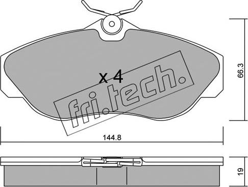 Fri.Tech. 359.0 - Тормозные колодки, дисковые, комплект autospares.lv