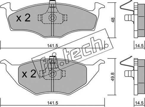 Fri.Tech. 354.0 - Тормозные колодки, дисковые, комплект autospares.lv