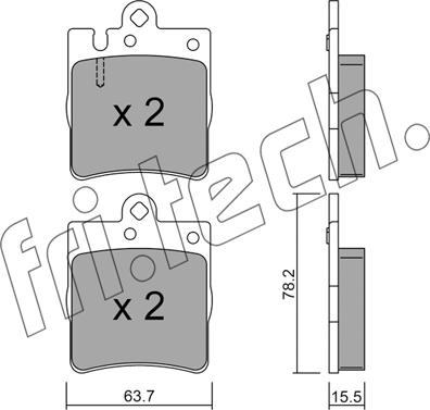 Fri.Tech. 353.0 - Тормозные колодки, дисковые, комплект autospares.lv