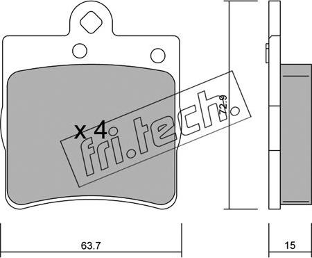 Fri.Tech. 352.0 - Тормозные колодки, дисковые, комплект autospares.lv