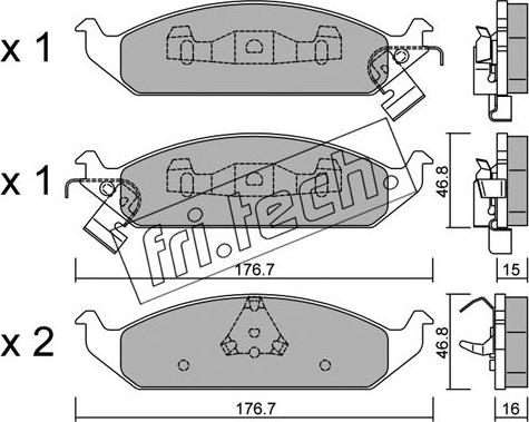 Fri.Tech. 364.0 - Тормозные колодки, дисковые, комплект autospares.lv