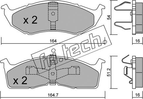 Fri.Tech. 365.1 - Тормозные колодки, дисковые, комплект autospares.lv