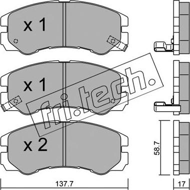 Fri.Tech. 366.0 - Тормозные колодки, дисковые, комплект autospares.lv