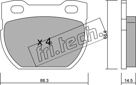 Fri.Tech. 363.0 - Тормозные колодки, дисковые, комплект autospares.lv