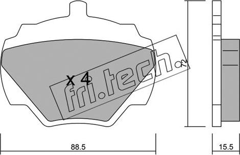 Fri.Tech. 362.0 - Тормозные колодки, дисковые, комплект autospares.lv