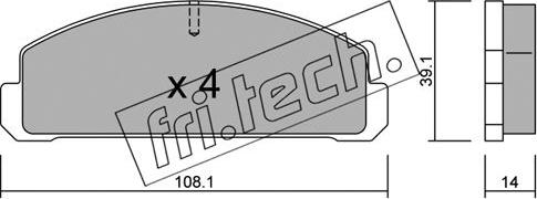 Fri.Tech. 309.0 - Тормозные колодки, дисковые, комплект autospares.lv