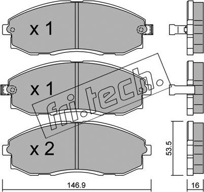 Fri.Tech. 306.0 - Тормозные колодки, дисковые, комплект autospares.lv