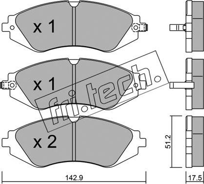 Fri.Tech. 303.0 - Тормозные колодки, дисковые, комплект autospares.lv