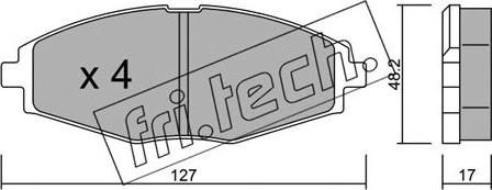 Fri.Tech. 302.0 - Тормозные колодки, дисковые, комплект autospares.lv