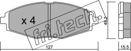 Fri.Tech. 302.1 - Тормозные колодки, дисковые, комплект autospares.lv