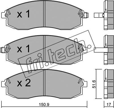 Fri.Tech. 315.0 - Тормозные колодки, дисковые, комплект autospares.lv