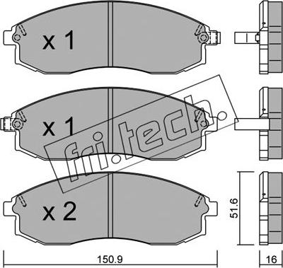 Fri.Tech. 315.1 - Тормозные колодки, дисковые, комплект autospares.lv