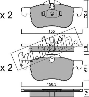 Fri.Tech. 316.0 - Тормозные колодки, дисковые, комплект autospares.lv