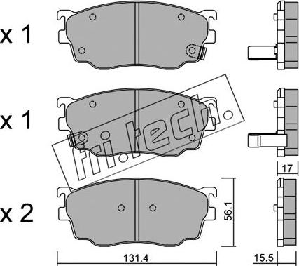 Fri.Tech. 310.0 - Тормозные колодки, дисковые, комплект autospares.lv