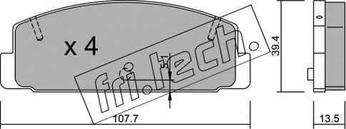 Fri.Tech. 311.0 - Тормозные колодки, дисковые, комплект autospares.lv