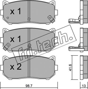 Fri.Tech. 381.0 - Тормозные колодки, дисковые, комплект autospares.lv