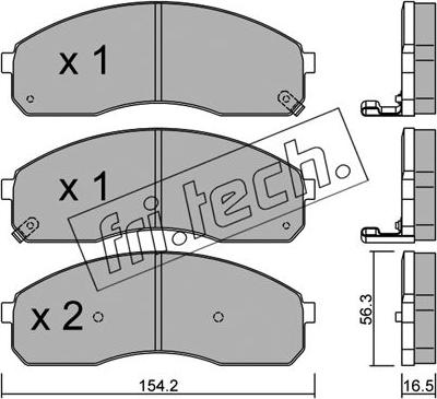 Fri.Tech. 383.0 - Тормозные колодки, дисковые, комплект autospares.lv