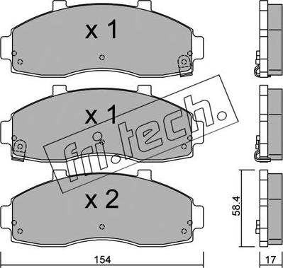 Fri.Tech. 382.0 - Тормозные колодки, дисковые, комплект autospares.lv