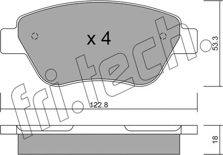 Fri.Tech. 330.1 - Тормозные колодки, дисковые, комплект autospares.lv