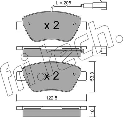 Fri.Tech. 330.3 - Тормозные колодки, дисковые, комплект autospares.lv