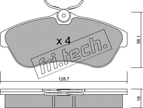 Fri.Tech. 338.0 - Тормозные колодки, дисковые, комплект autospares.lv