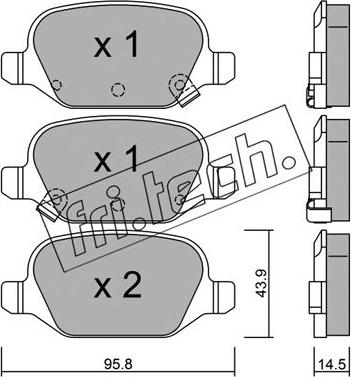 Fri.Tech. 333.5 - Тормозные колодки, дисковые, комплект autospares.lv