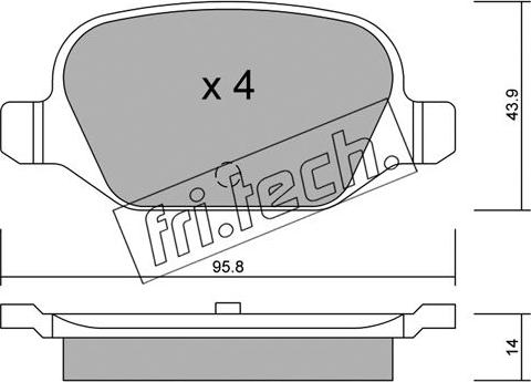 Fri.Tech. 333.0 - Тормозные колодки, дисковые, комплект autospares.lv