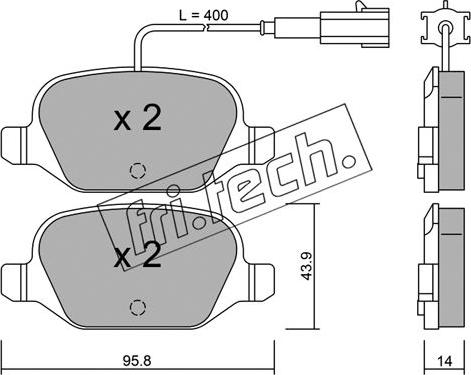 Fri.Tech. 333.3 - Тормозные колодки, дисковые, комплект autospares.lv